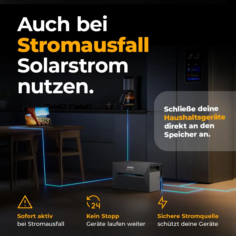 Solarkraftwerk 2500W mit Speicher Anker SOLIX 3 Pro - Komplettset Wandmontage