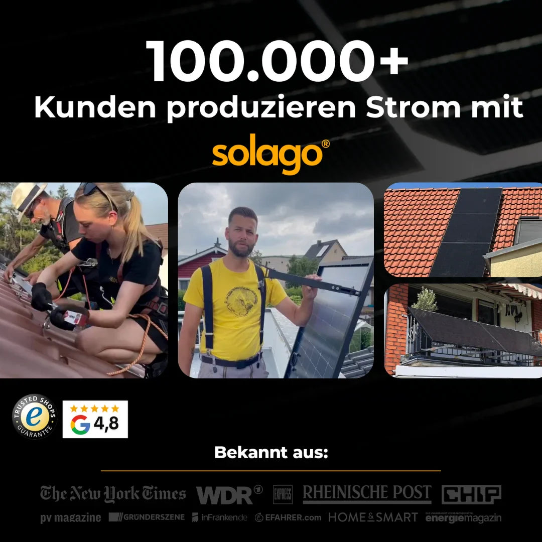 Balkonkraftwerk 1800W mit flexiblen Solarmodulen ohne Speicher - Set