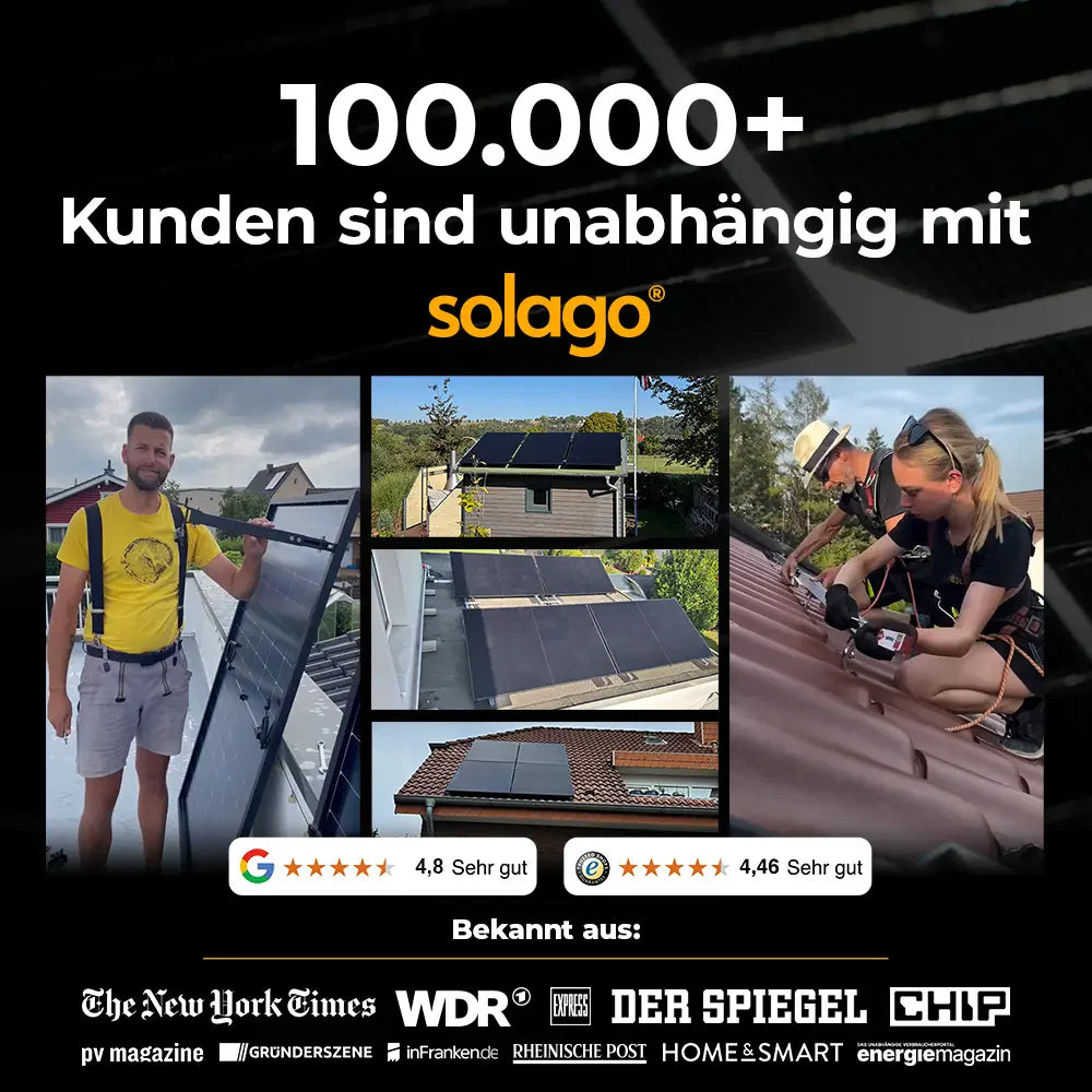 Balkonkraftwerk 1000W/800W - Komplettset Wandmontage