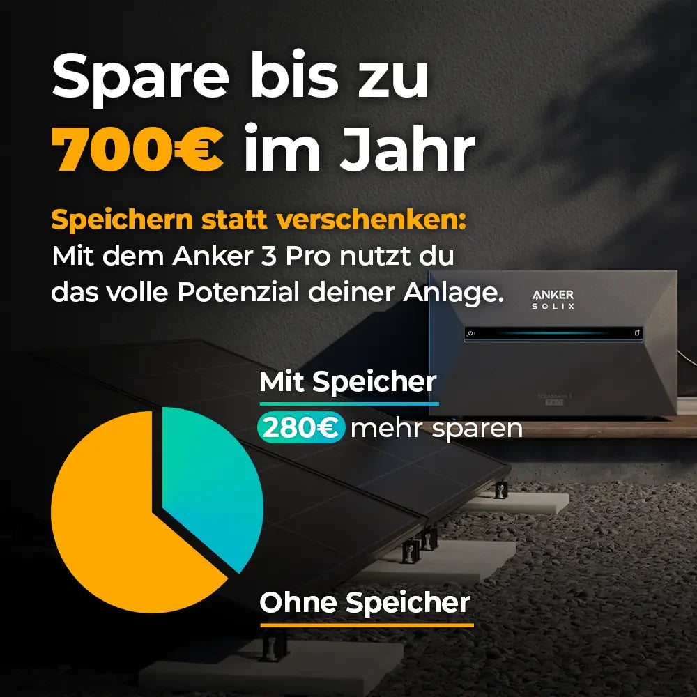 Balkonkraftwerk mit Anker SOLIX Solarbank 3 Pro 2000W Glas-Glas bifazial - Komplettset Wandmontage