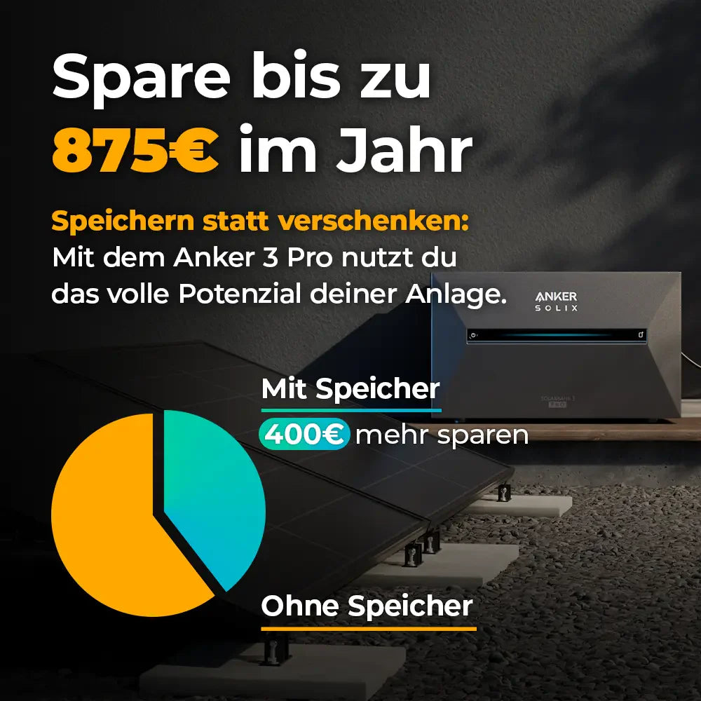 Solarkraftwerk 2500W mit Speicher Anker SOLIX 3 Pro - Komplettset Wandmontage