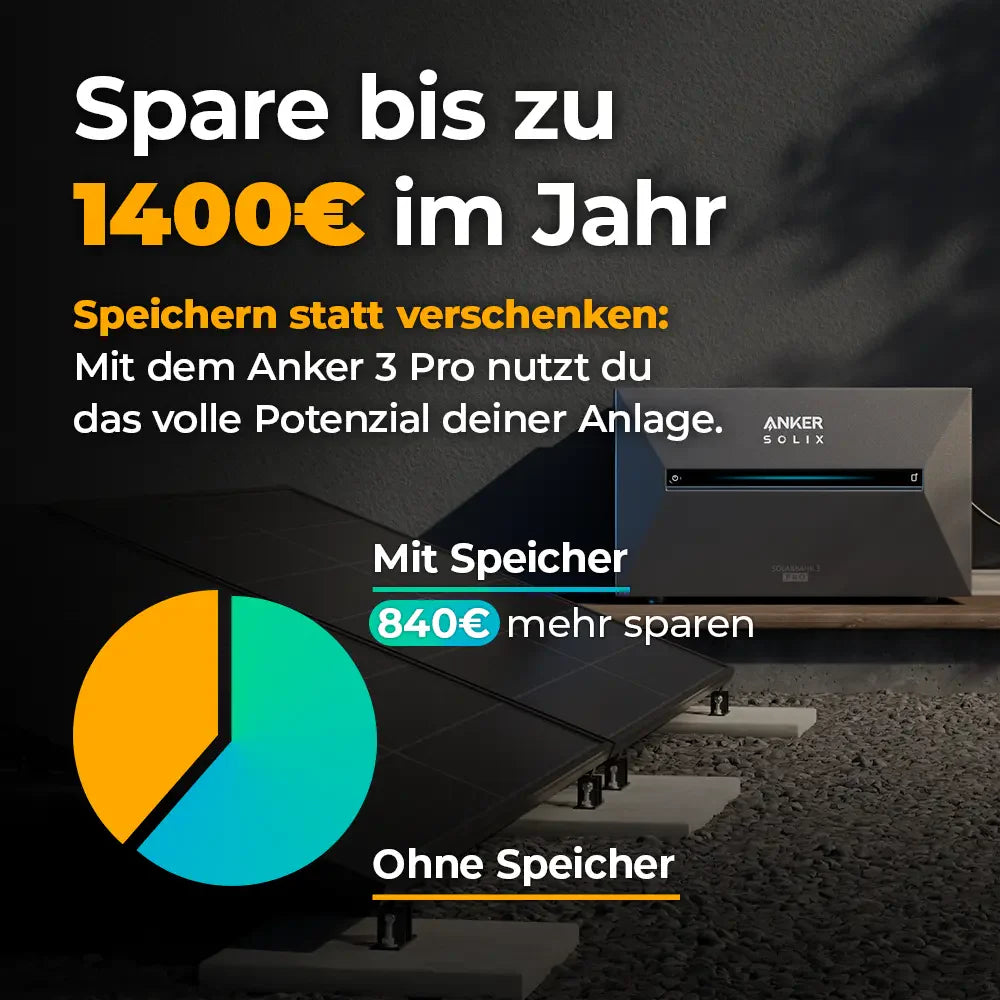 Solarkraftwerk 4000W mit Speicher Anker SOLIX 3 Pro - Komplettset Wandmontage